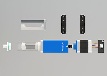 Introduzione dei componenti del sistema delle pompe a siringa da laboratorio